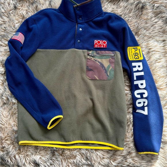 Ralph Lauren RLPC67 Fleece in Blue and Olive